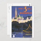 ブダペストのヴィンテージ旅行ポスター ポストカード (正面/裏面)