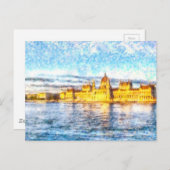 ブダペストダヌベサンセットウォーターカラー ポストカード (正面/裏面)