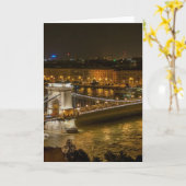 ブダペストチェーンブリッジアットナイト カード (黄色い花)