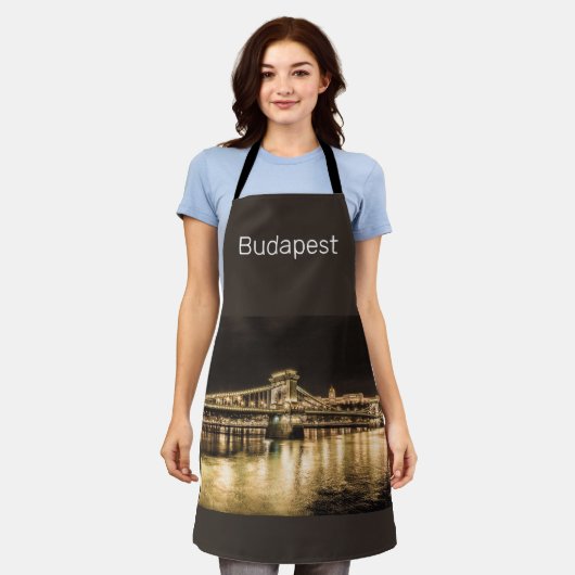 ブダペストチェーンブリッジハンガリーレトロナイトヴィンテージ エプロン (着用した状態)