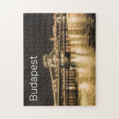ブダペストチェーンブリッジハンガリーレトロナイトヴィンテージ ジグソーパズル (縦)