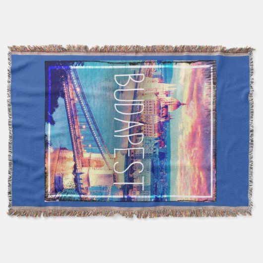 ブダペストチェーンブリッジ，ヴィンテージ スローブランケット (正面)