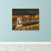 ブダペストチェーン橋 キャンバスプリント (インサイチュ (ウッドフロア))