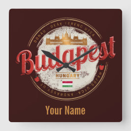 ブダペストデザインハンガリーヴィンテージ議会 スクエア壁時計