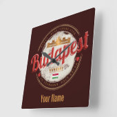 ブダペストデザインハンガリーヴィンテージ議会 スクエア壁時計 (傾斜)