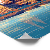 ブダペストハンガリーのヴィンテージ旅行イラストレーション ポスター (角)