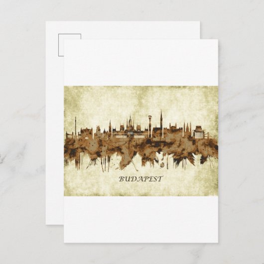 ブダペストハンガリーの街並み インビテーションポストカード (正面/裏面)