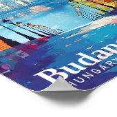 ブダペストハンガリーアートヴィンテージトラベル ポスター (角)