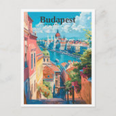 ブダペストハンガリーアートヴィンテージトラベル ポストカード (正面)