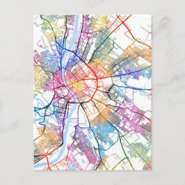 ブダペストハンガリーシティの地図 ポストカード