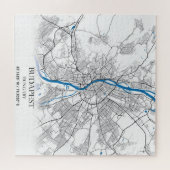 ブダペストハンガリーシティマップトラベルシンプルミニマル ジグソーパズル (横)