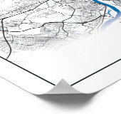 ブダペストハンガリーシティマップトラベルシンプルミニマル ポスター (角)