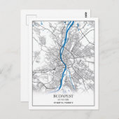 ブダペストハンガリーシティマップトラベルシンプルミニマル ポストカード (正面/裏面)