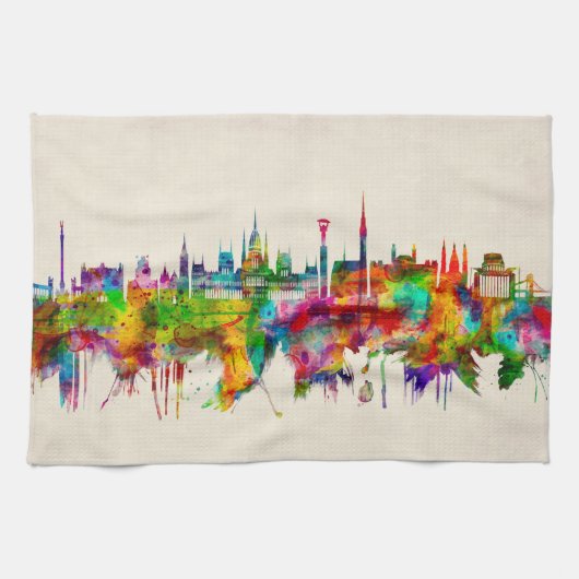 ブダペストハンガリースカイライン キッチンタオル (横)