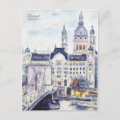 ブダペストハンガリートラベルアートヴィンテージ土産 ポストカード (正面)