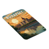 ブダペストハンガリートラベルアートヴィンテージ マグネット (右側)