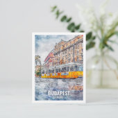 ブダペストハンガリートラベルプレイスウォーターカラー ポストカード (スタンド正面)