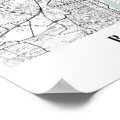 ブダペストハンガリーブルーウォーター通りマップ ポスター (角)