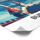 ブダペストハンガリーレトロアートワークトラベル ポスター (角)