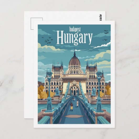 ブダペストハンガリーヴィンテージ有名な旅行プレイス ポストカード (正面/裏面)