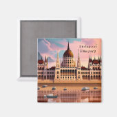 ブダペストハンガリー旅行アートヴィンテージマグネット マグネット (正面/裏面)