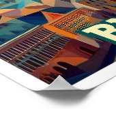 ブダペストハンガリー旅行芸術的カラフル ポスター (角)