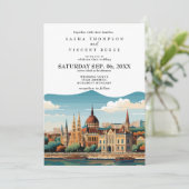 ブダペストハンガリー結婚式招待状レトロ 招待状 (スタンド正面)