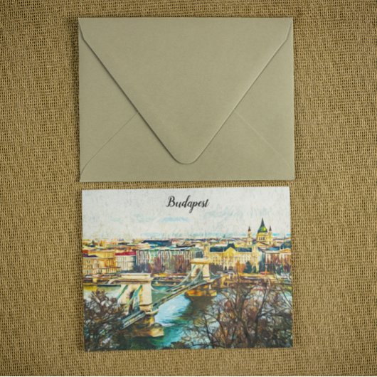 ブダペストハンガリー絵を描油パノラマビュー ポストカード