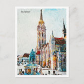 ブダペストハンガリー美しい油彩画の街 ポストカード (正面)
