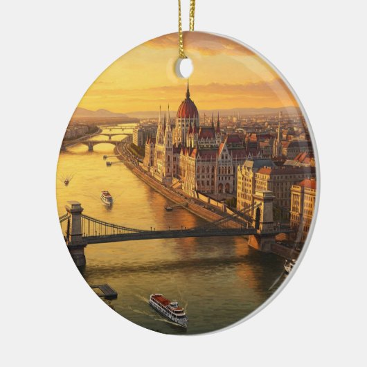 ブダペストハンガリー議会建物旅行 セラミックオーナメント (左)