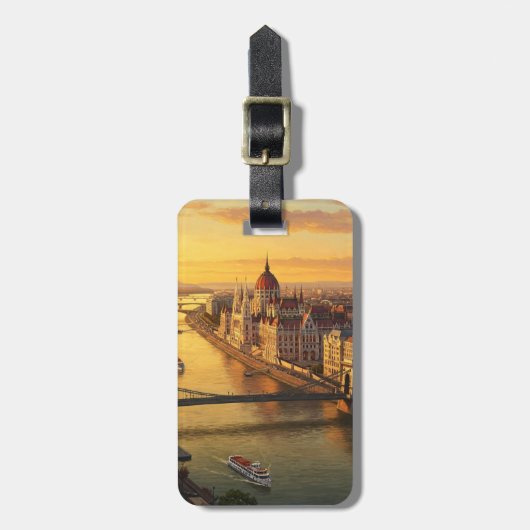 ブダペストハンガリー議会建物旅行 ラゲッジタグ (正面縦)