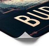 ブダペストバイナイト – ヴィンテージ旅行ポスター ポスター (角)