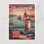 ブダペストヴィンテージの現地女性ギフト ポストカード (正面)