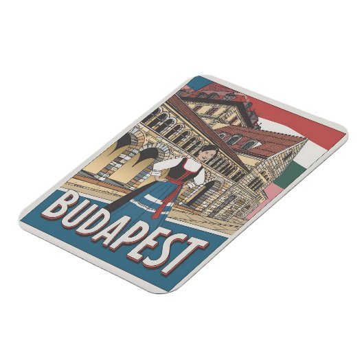 ブダペストヴィンテージの現地女性ギフト マグネット (左側)