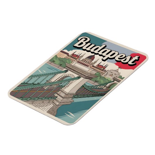 ブダペストヴィンテージエリザベス橋ギフト マグネット (左側)