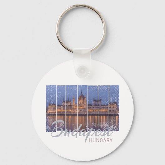 ブダペスト国会議員ハンガリーヴィンテージパノラマ キーホルダー (正面)