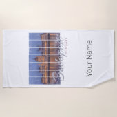 ブダペスト国会議員ハンガリーヴィンテージパノラマ ビーチタオル (正面)