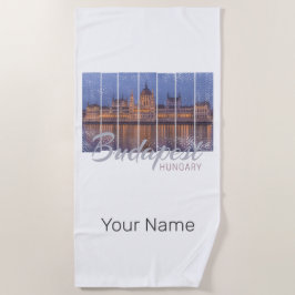 ブダペスト国会議員ハンガリーヴィンテージパノラマ ビーチタオル