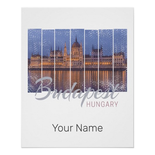 ブダペスト国会議員ハンガリーヴィンテージパノラマ ポスター (正面)