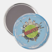 ブダペスト市ハンガリー小さな惑星トラベルカー マグネット (正面/裏面)