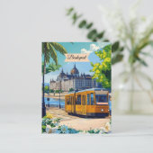 ブダペスト旅行はがきアート，ハンガリー旅行ポスト ポストカード (スタンド正面)