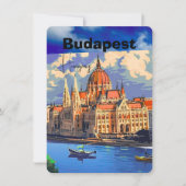 ブダペスト旅行絵葉書アート ハンガリー旅行絵葉書 サンキューカード (正面)