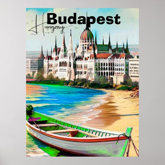 ブダペスト旅行絵葉書アート ハンガリー旅行絵葉書 ポスター (正面)