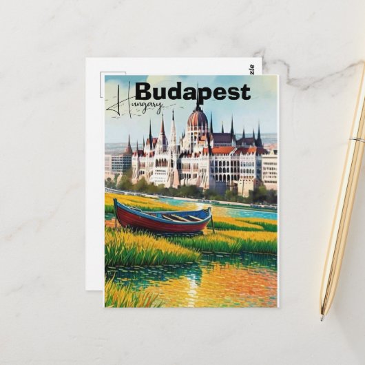 ブダペスト旅行絵葉書アート ハンガリー旅行絵葉書 ポストカード (正面/裏面インサイチュ)