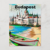 ブダペスト旅行絵葉書アート ハンガリー旅行絵葉書 ポストカード (正面)