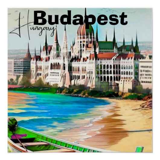 ブダペスト旅行絵葉書アート ハンガリー絵葉書 ポスター (正面)