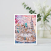 ブダペスト有名な旅行水の色のスケッチ ポストカード (スタンド正面)