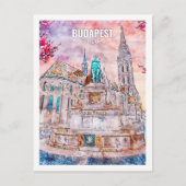 ブダペスト有名な旅行水の色のスケッチ ポストカード (正面)