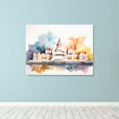 ブダペスト水彩画 キャンバスプリント (インサイチュ (ウッドフロア))