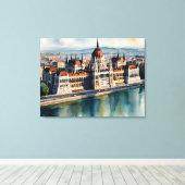 ブダペスト水彩画 キャンバスプリント (インサイチュ (ウッドフロア))